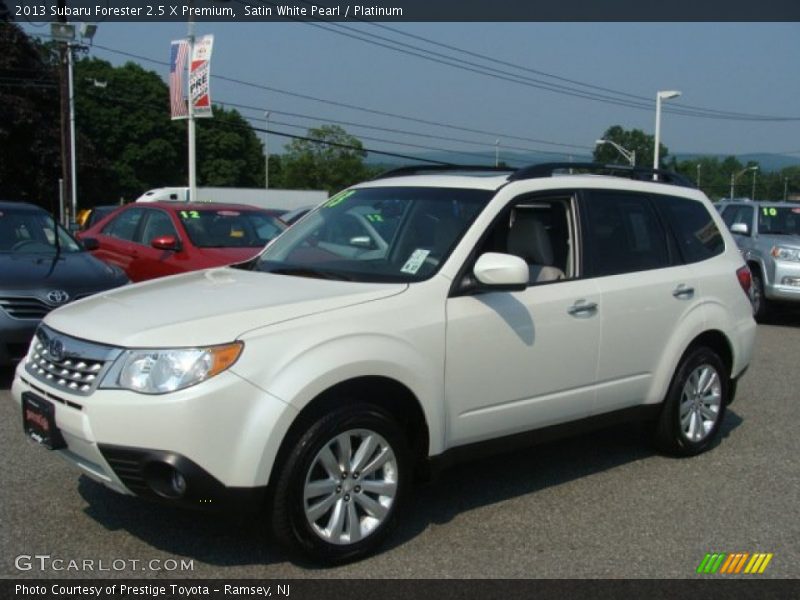 Satin White Pearl / Platinum 2013 Subaru Forester 2.5 X Premium