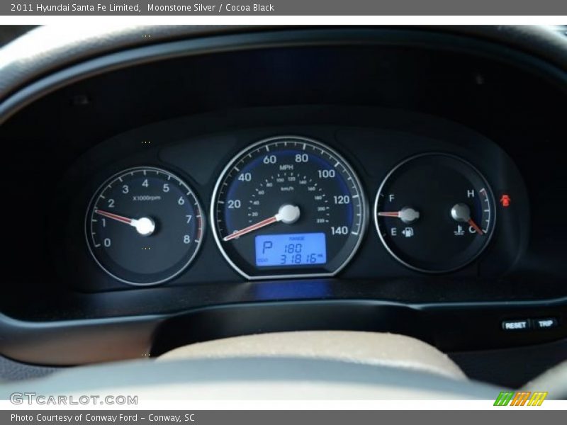 Moonstone Silver / Cocoa Black 2011 Hyundai Santa Fe Limited