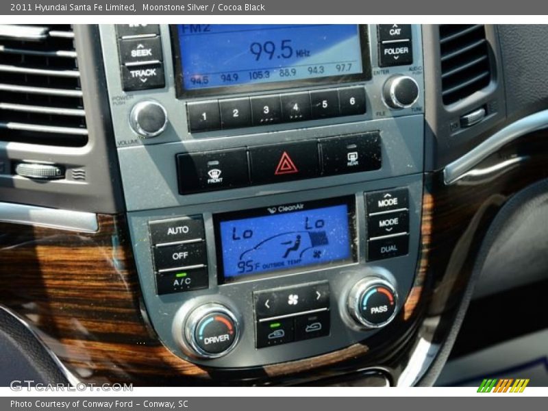 Moonstone Silver / Cocoa Black 2011 Hyundai Santa Fe Limited
