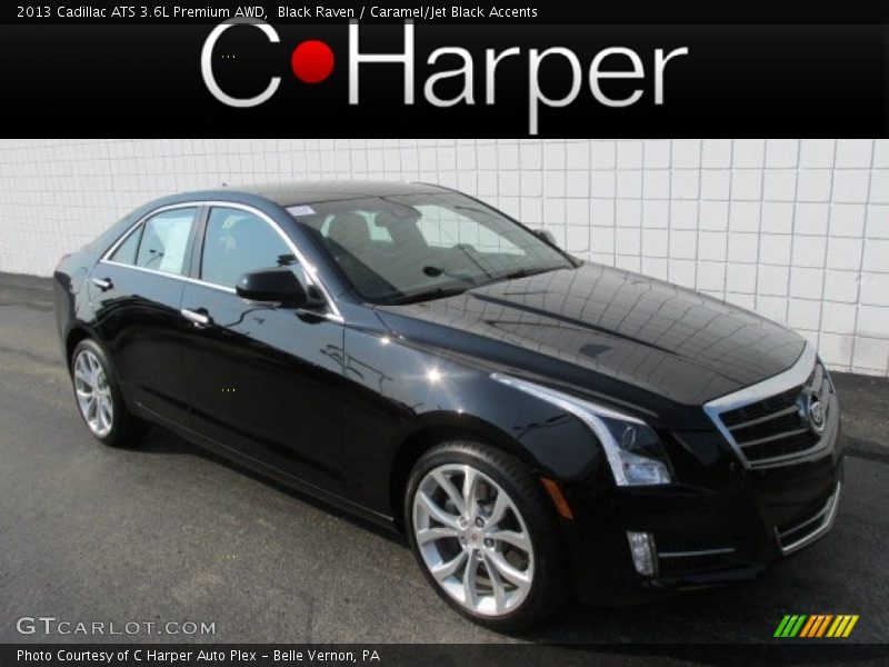 Black Raven / Caramel/Jet Black Accents 2013 Cadillac ATS 3.6L Premium AWD