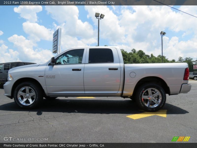 Bright Silver Metallic / Black/Diesel Gray 2013 Ram 1500 Express Crew Cab