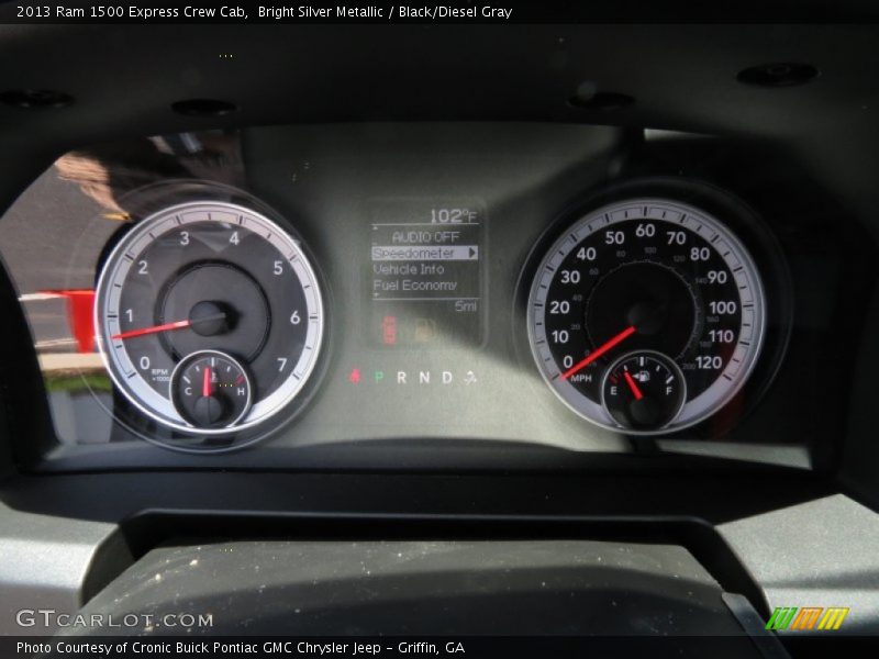 Bright Silver Metallic / Black/Diesel Gray 2013 Ram 1500 Express Crew Cab