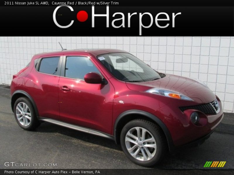 Cayenne Red / Black/Red w/Silver Trim 2011 Nissan Juke SL AWD