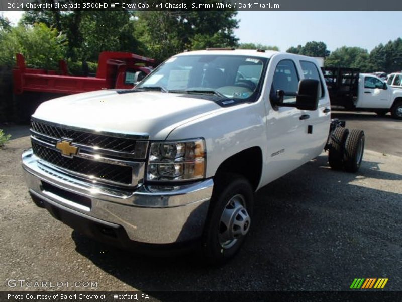 Front 3/4 View of 2014 Silverado 3500HD WT Crew Cab 4x4 Chassis