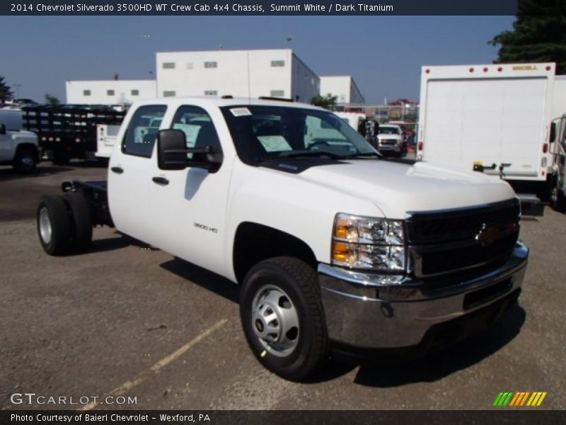 Summit White / Dark Titanium 2014 Chevrolet Silverado 3500HD WT Crew Cab 4x4 Chassis