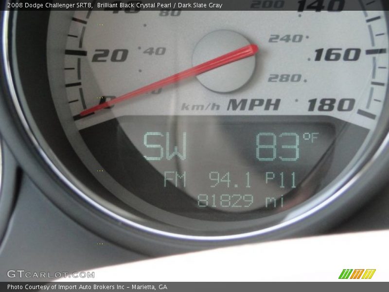 Brilliant Black Crystal Pearl / Dark Slate Gray 2008 Dodge Challenger SRT8