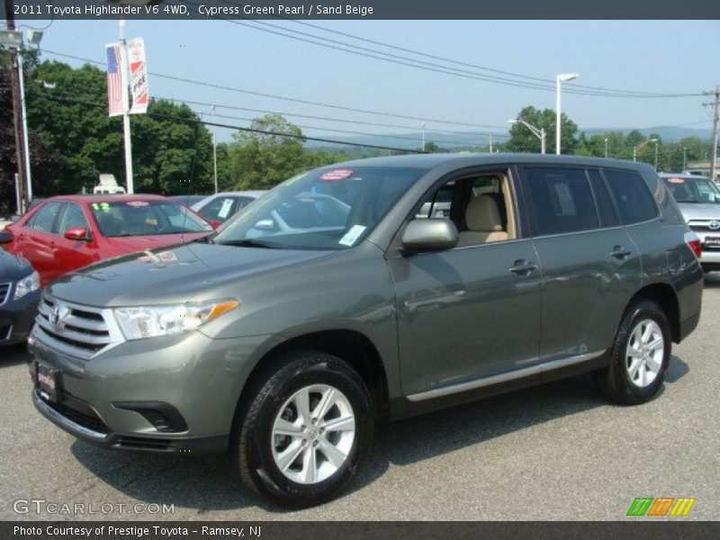 Cypress Green Pearl / Sand Beige 2011 Toyota Highlander V6 4WD