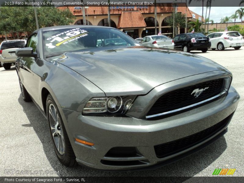 Sterling Gray Metallic / Charcoal Black 2013 Ford Mustang V6 Premium Convertible