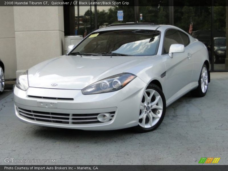Quicksilver / GT Black Leather/Black Sport Grip 2008 Hyundai Tiburon GT
