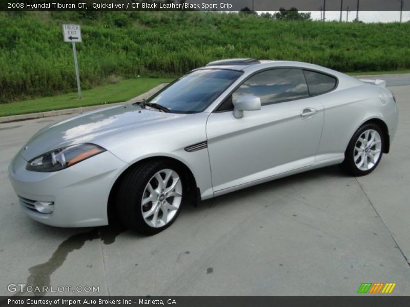 Quicksilver / GT Black Leather/Black Sport Grip 2008 Hyundai Tiburon GT