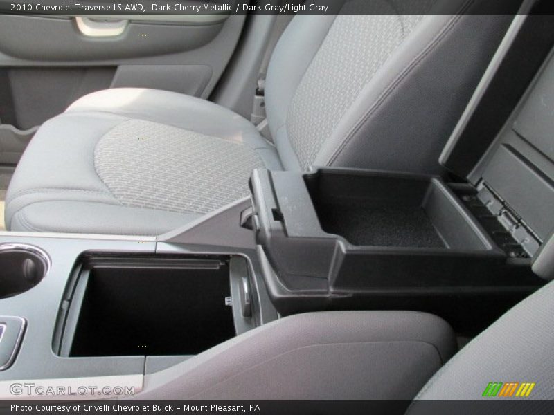 Dark Cherry Metallic / Dark Gray/Light Gray 2010 Chevrolet Traverse LS AWD
