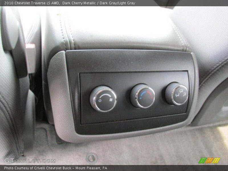 Dark Cherry Metallic / Dark Gray/Light Gray 2010 Chevrolet Traverse LS AWD