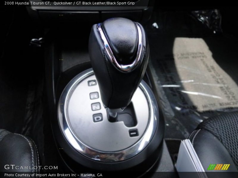Quicksilver / GT Black Leather/Black Sport Grip 2008 Hyundai Tiburon GT