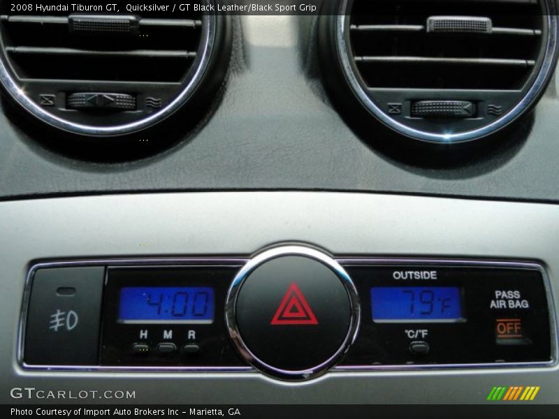 Quicksilver / GT Black Leather/Black Sport Grip 2008 Hyundai Tiburon GT