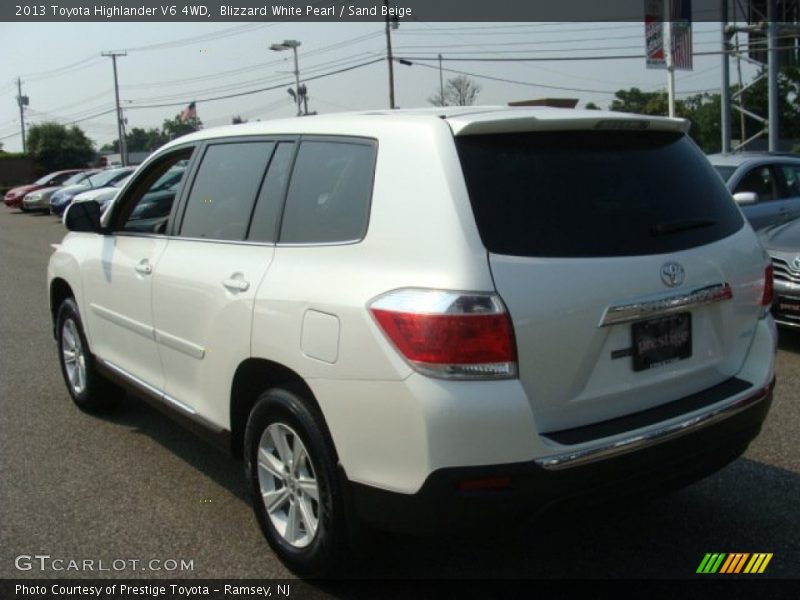 Blizzard White Pearl / Sand Beige 2013 Toyota Highlander V6 4WD