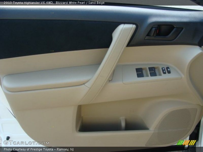 Blizzard White Pearl / Sand Beige 2013 Toyota Highlander V6 4WD