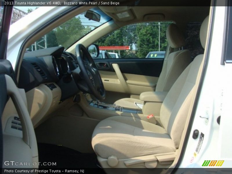 Blizzard White Pearl / Sand Beige 2013 Toyota Highlander V6 4WD