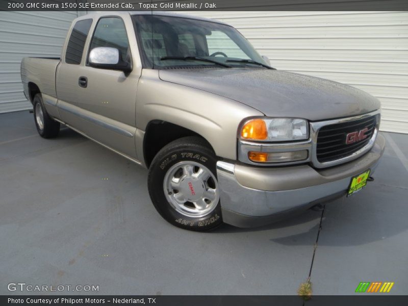Topaz Gold Metallic / Oak 2000 GMC Sierra 1500 SLE Extended Cab