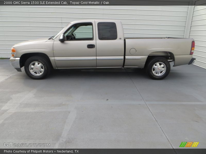 Topaz Gold Metallic / Oak 2000 GMC Sierra 1500 SLE Extended Cab