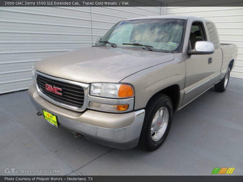Topaz Gold Metallic / Oak 2000 GMC Sierra 1500 SLE Extended Cab