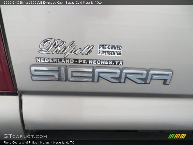 Topaz Gold Metallic / Oak 2000 GMC Sierra 1500 SLE Extended Cab