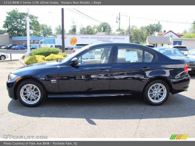 Monaco Blue Metallic / Beige 2010 BMW 3 Series 328i xDrive Sedan