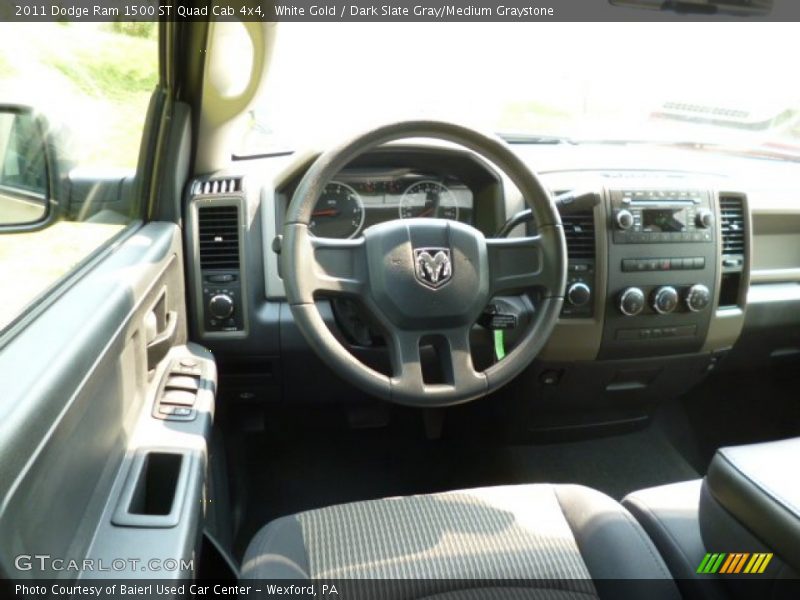 White Gold / Dark Slate Gray/Medium Graystone 2011 Dodge Ram 1500 ST Quad Cab 4x4