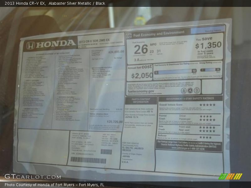 Alabaster Silver Metallic / Black 2013 Honda CR-V EX