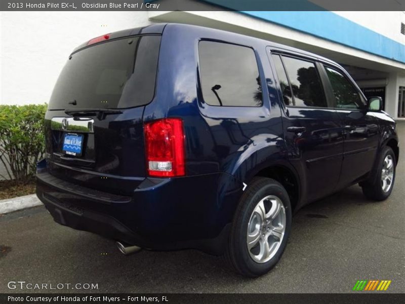 Obsidian Blue Pearl / Gray 2013 Honda Pilot EX-L