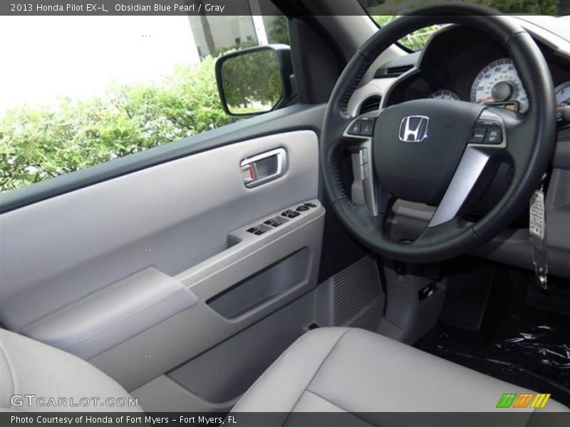 Obsidian Blue Pearl / Gray 2013 Honda Pilot EX-L