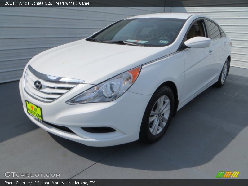 Pearl White / Camel 2011 Hyundai Sonata GLS