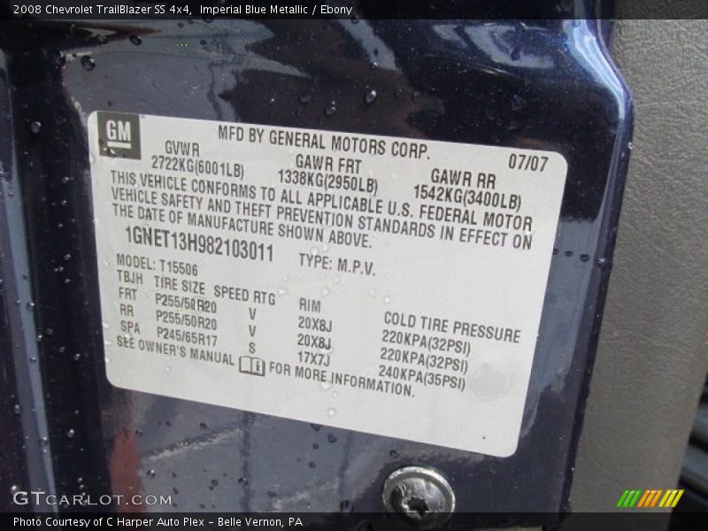 Imperial Blue Metallic / Ebony 2008 Chevrolet TrailBlazer SS 4x4