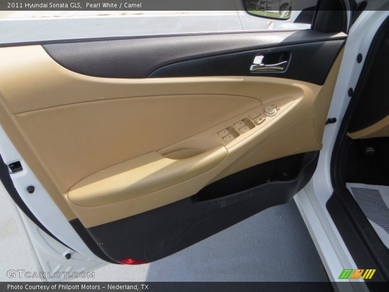 Pearl White / Camel 2011 Hyundai Sonata GLS