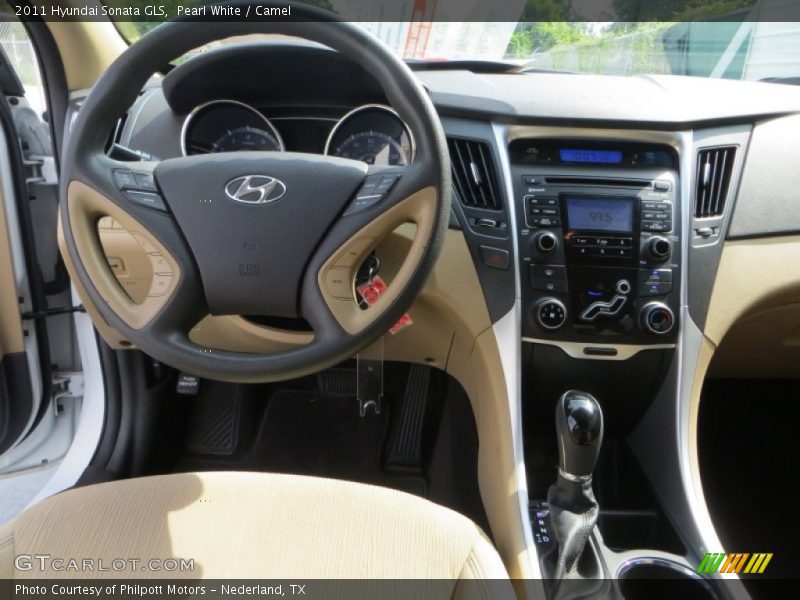 Pearl White / Camel 2011 Hyundai Sonata GLS