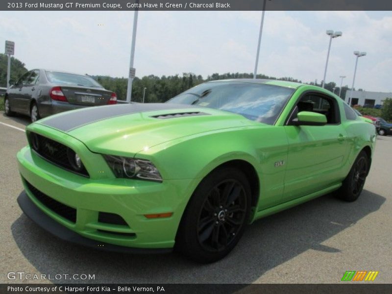 Gotta Have It Green / Charcoal Black 2013 Ford Mustang GT Premium Coupe