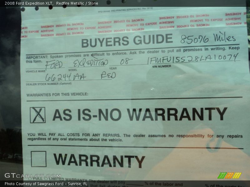 Redfire Metallic / Stone 2008 Ford Expedition XLT