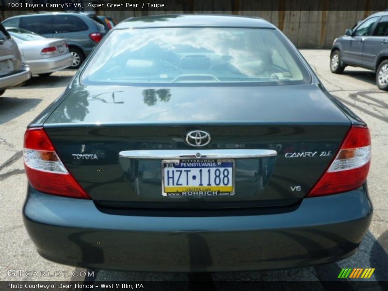 Aspen Green Pearl / Taupe 2003 Toyota Camry SE V6