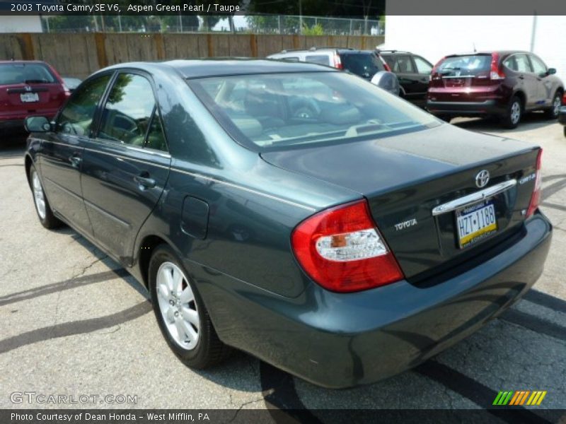 Aspen Green Pearl / Taupe 2003 Toyota Camry SE V6