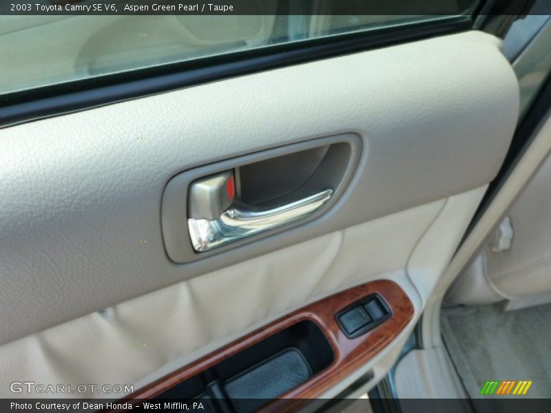 Aspen Green Pearl / Taupe 2003 Toyota Camry SE V6