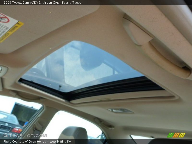 Aspen Green Pearl / Taupe 2003 Toyota Camry SE V6