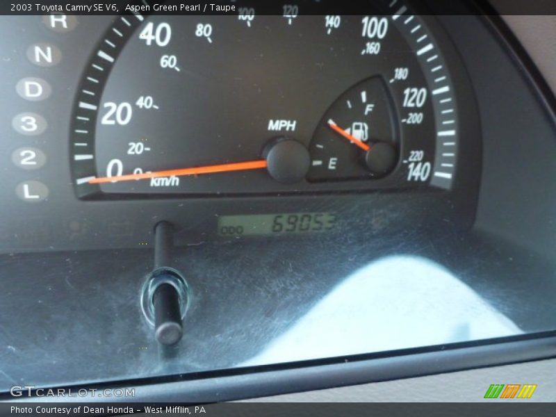 Aspen Green Pearl / Taupe 2003 Toyota Camry SE V6