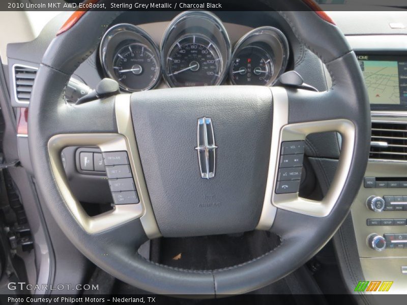 Sterling Grey Metallic / Charcoal Black 2010 Lincoln MKT AWD EcoBoost