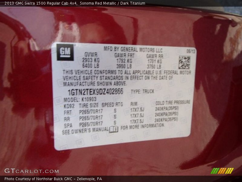 Sonoma Red Metallic / Dark Titanium 2013 GMC Sierra 1500 Regular Cab 4x4