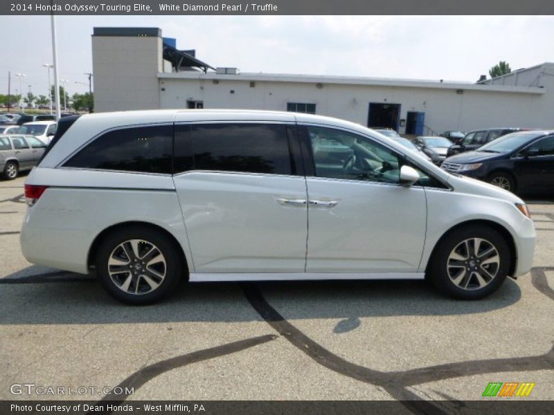 White Diamond Pearl / Truffle 2014 Honda Odyssey Touring Elite