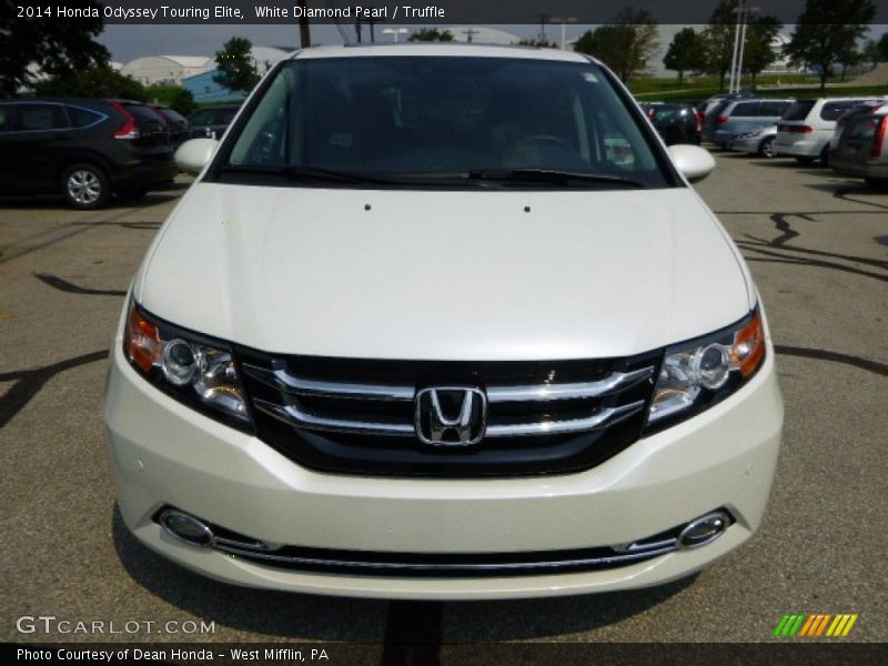 White Diamond Pearl / Truffle 2014 Honda Odyssey Touring Elite