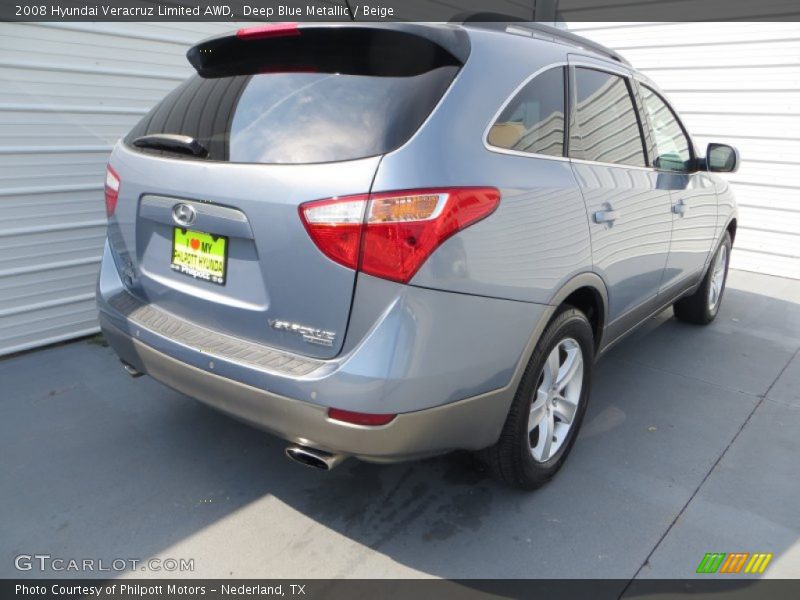 Deep Blue Metallic / Beige 2008 Hyundai Veracruz Limited AWD
