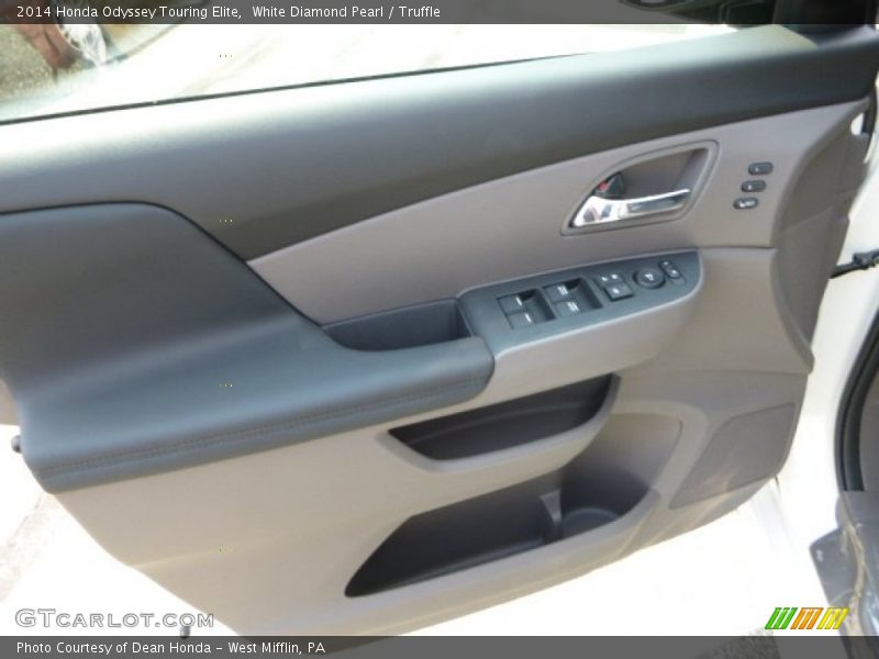 White Diamond Pearl / Truffle 2014 Honda Odyssey Touring Elite