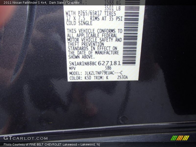 Dark Slate / Graphite 2011 Nissan Pathfinder S 4x4