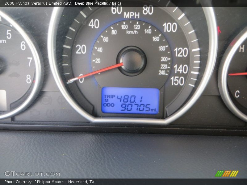 Deep Blue Metallic / Beige 2008 Hyundai Veracruz Limited AWD