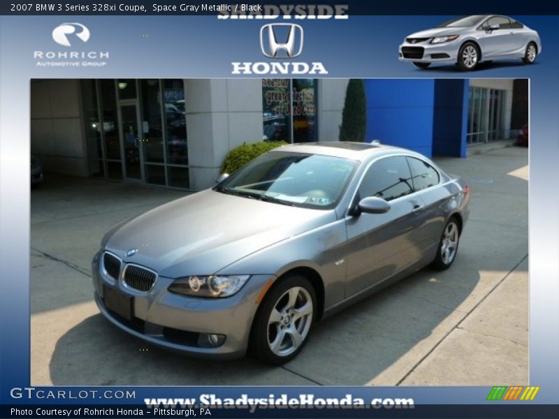 Space Gray Metallic / Black 2007 BMW 3 Series 328xi Coupe